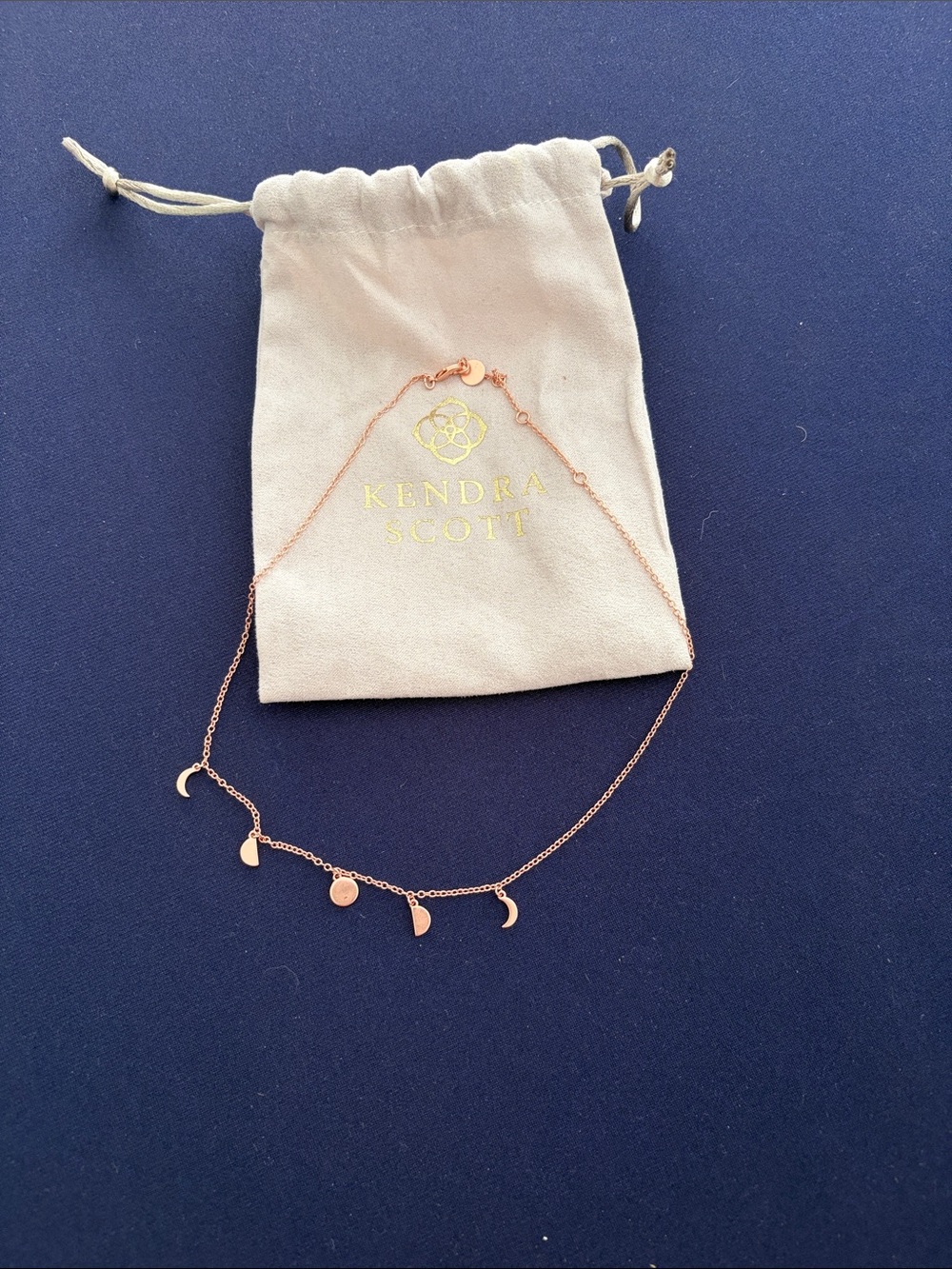 Kendra Scott Rose Gold Moon & Disc Charm Necklace